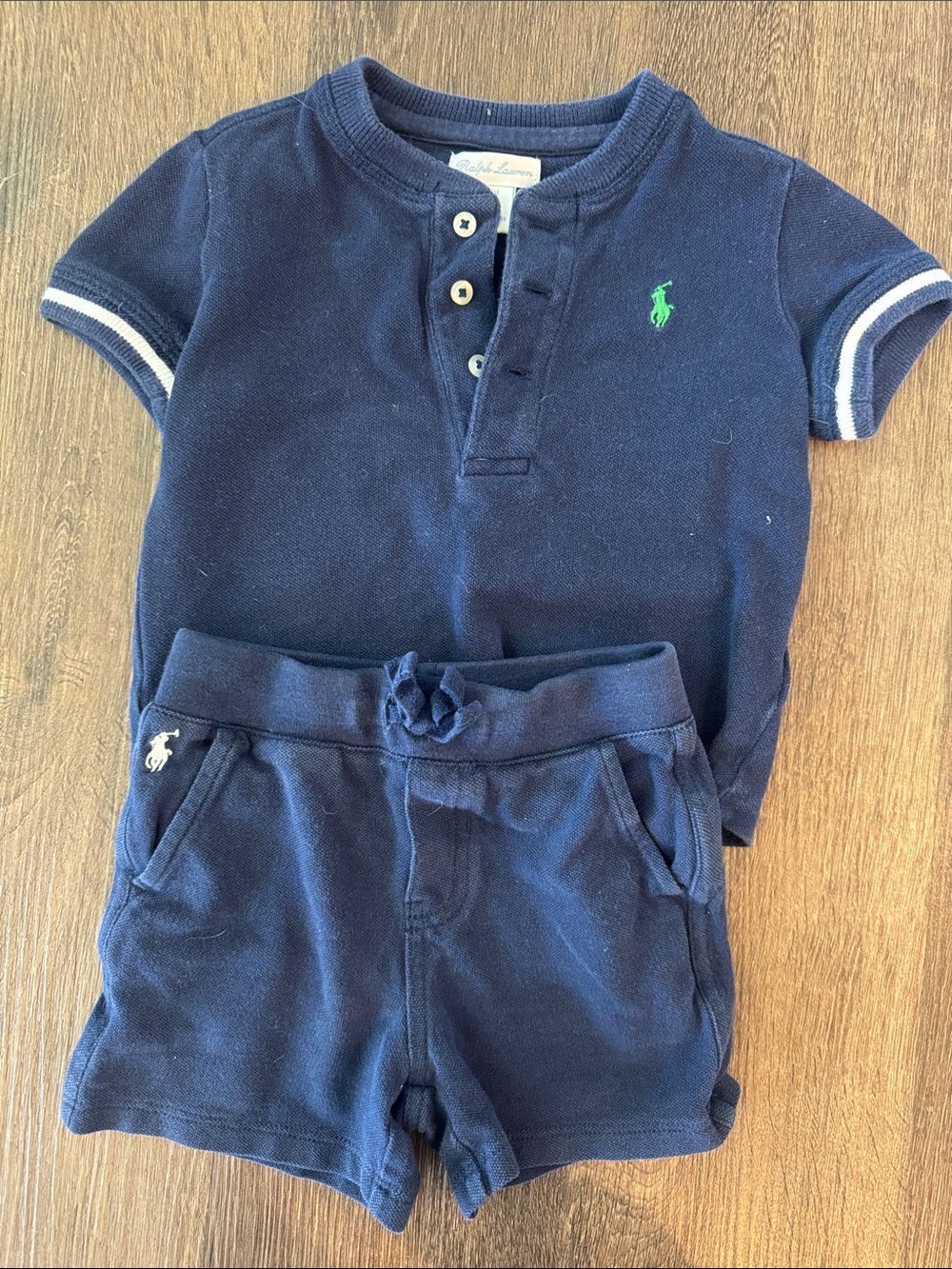 Ralph Lauren Navy Polo Tee with Matching Navy Shorts